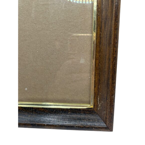Vintage Wooden Photo Frame With Gold-Tone Trim Rectangular 5x7 Inch Classic Desi - Picture 5 of 5